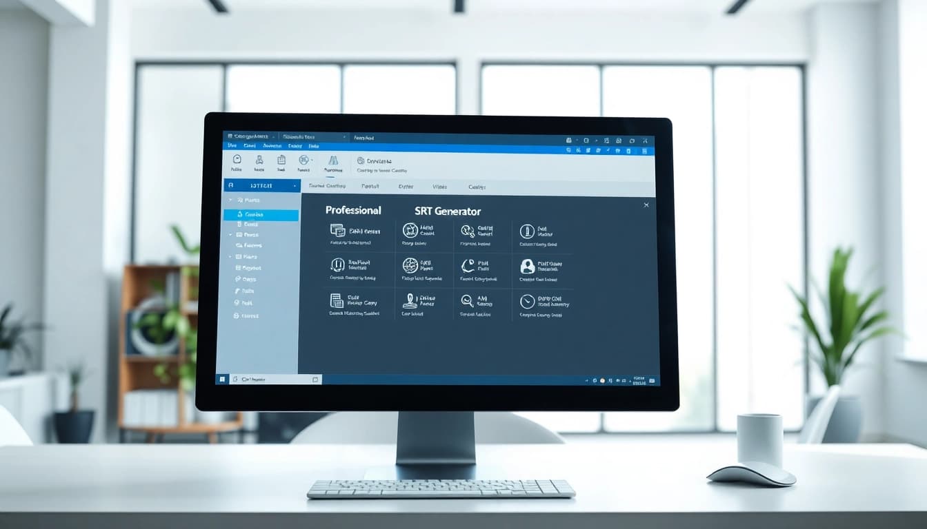 Use the SRT Generator tool to create precise subtitles for your videos in a modern workspace.