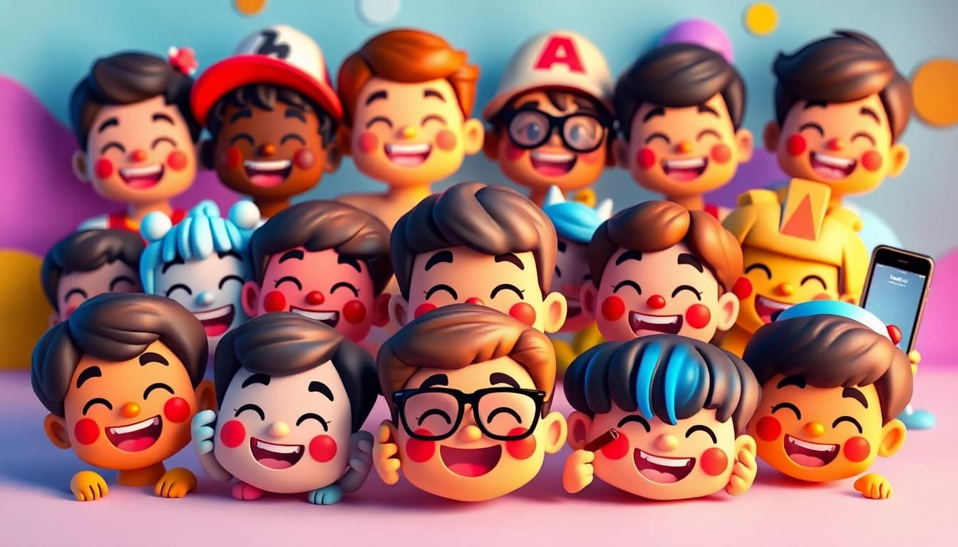 Engaging composition of tiktok emojis showcasing creative expressions and playful themes.