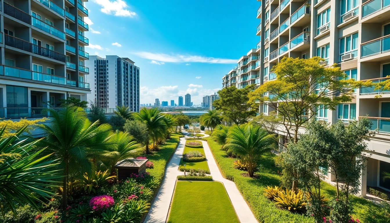 Capture of Tampines St 95 EC displaying a vibrant residential complex amidst lush greenery and urban scenery.