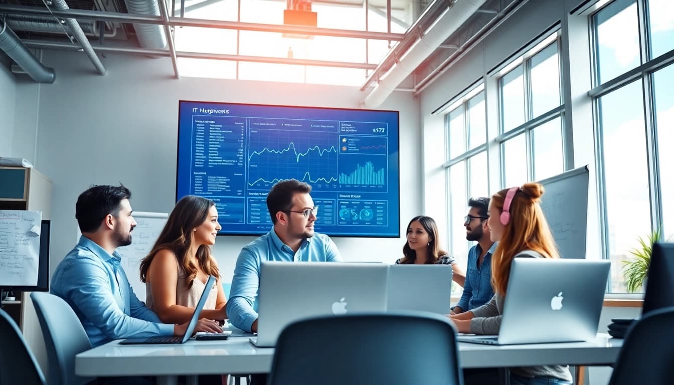Enhance your IT Support for Businesses with a professional team collaborating in a modern office.