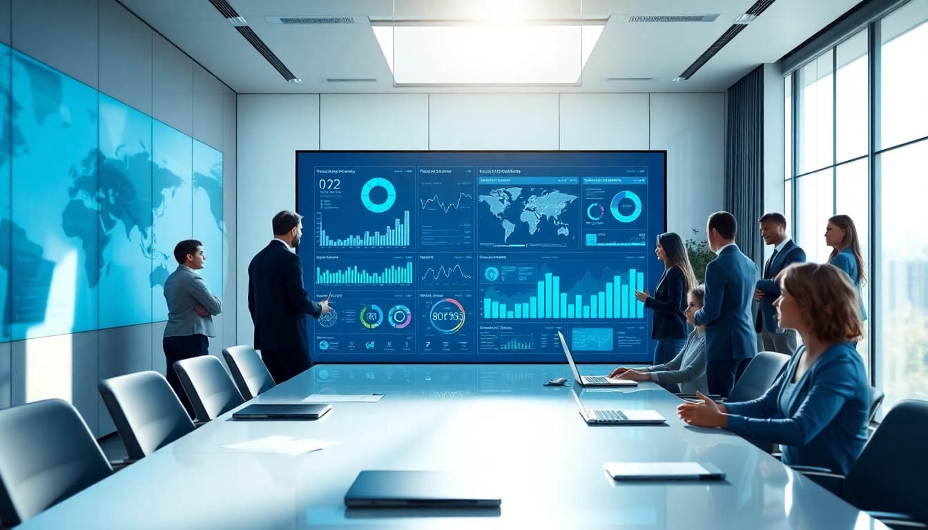 Enhancing decision-making with data analytics at https://benchbot.ai in a modern office.