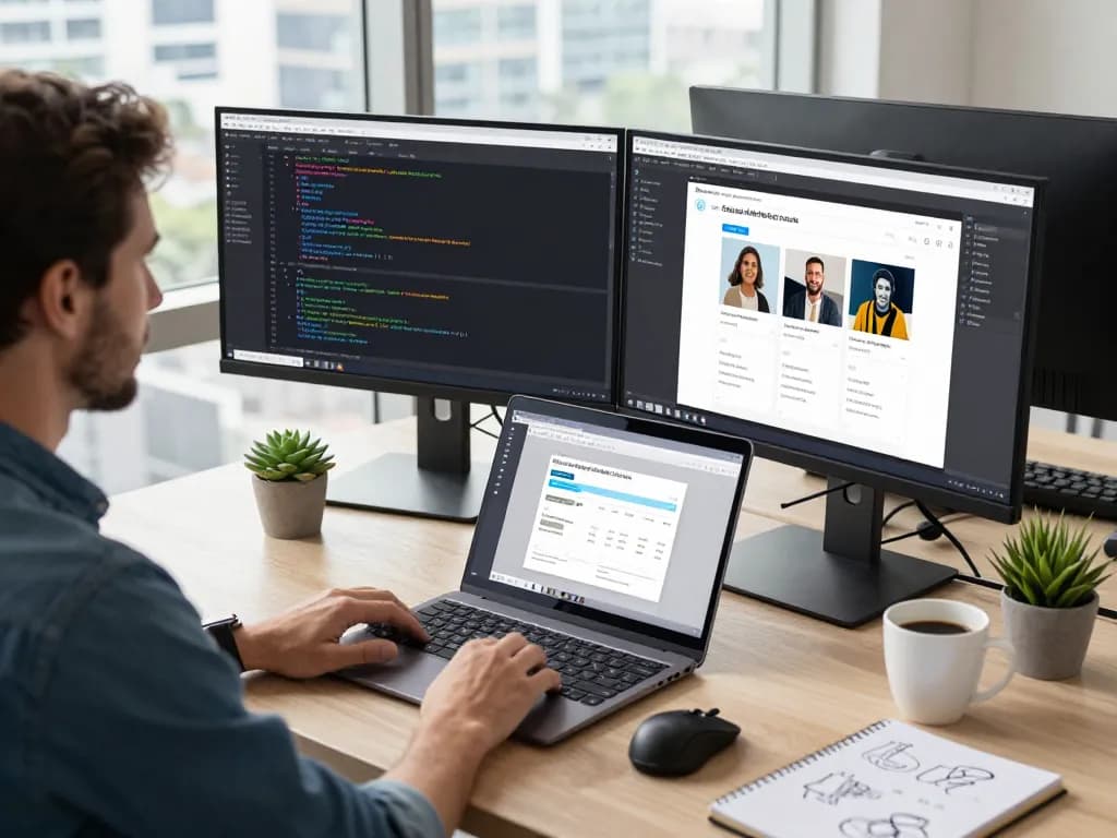 Freelance wordpress developer kuala lumpur working in a modern office setting