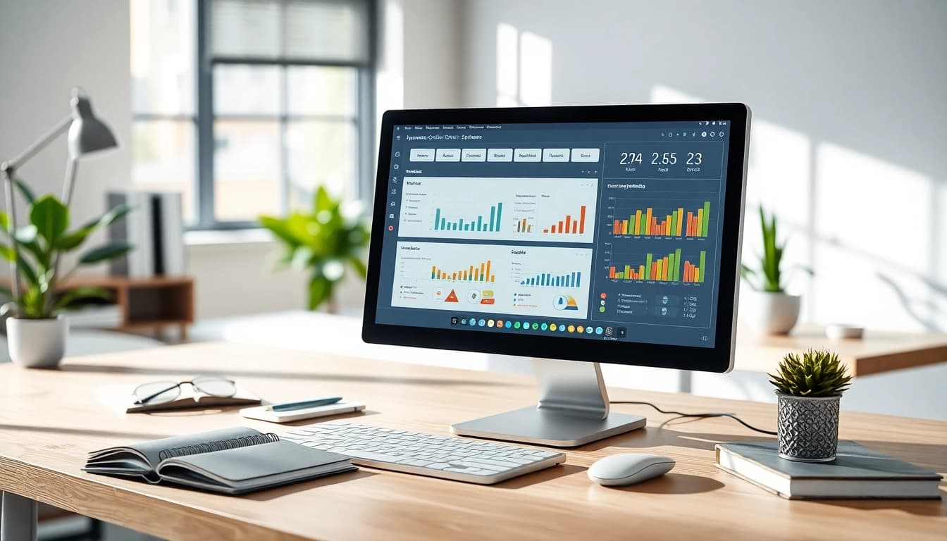 Visual representation of order processing software showcasing its intuitive dashboard and user-friendly interface in a professional setting.