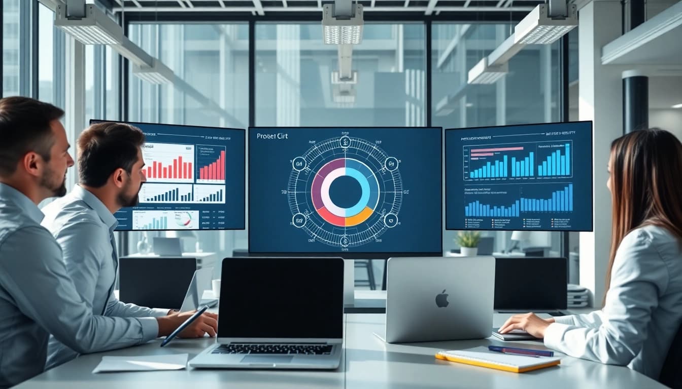 Design a Cirt diagram illustrating digital solutions in a dynamic office context.