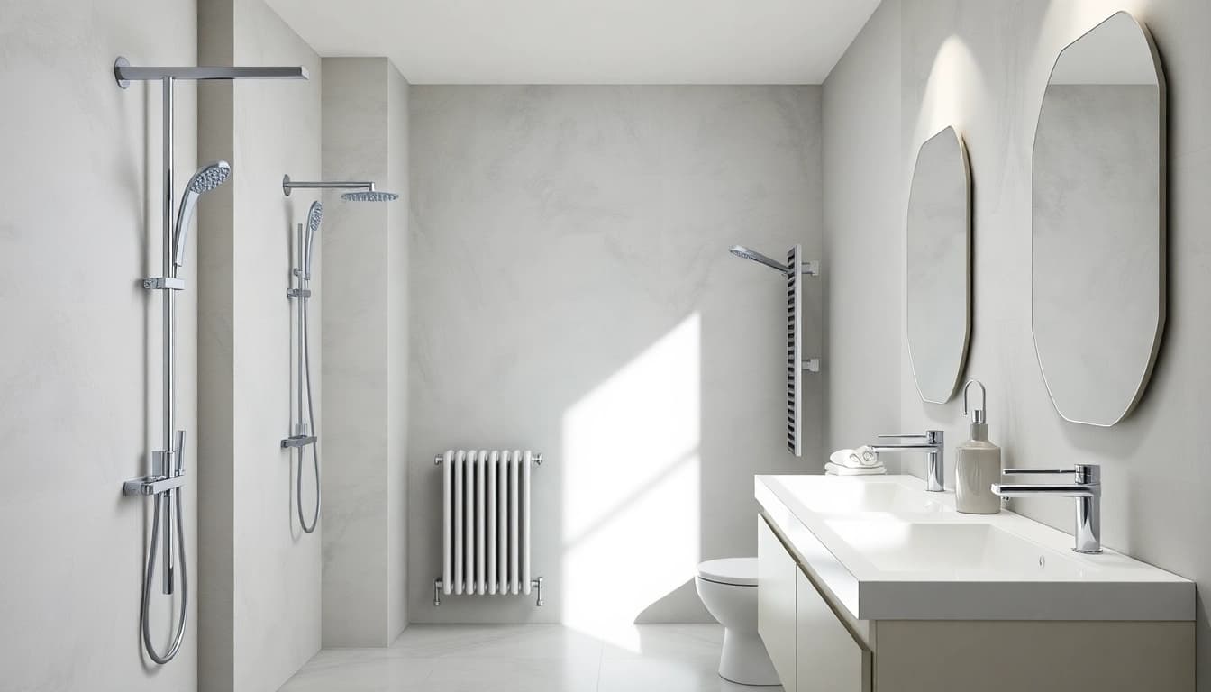Präsentation von hochwertigen sonni sanitär Produkten in einem eleganten Badezimmer.