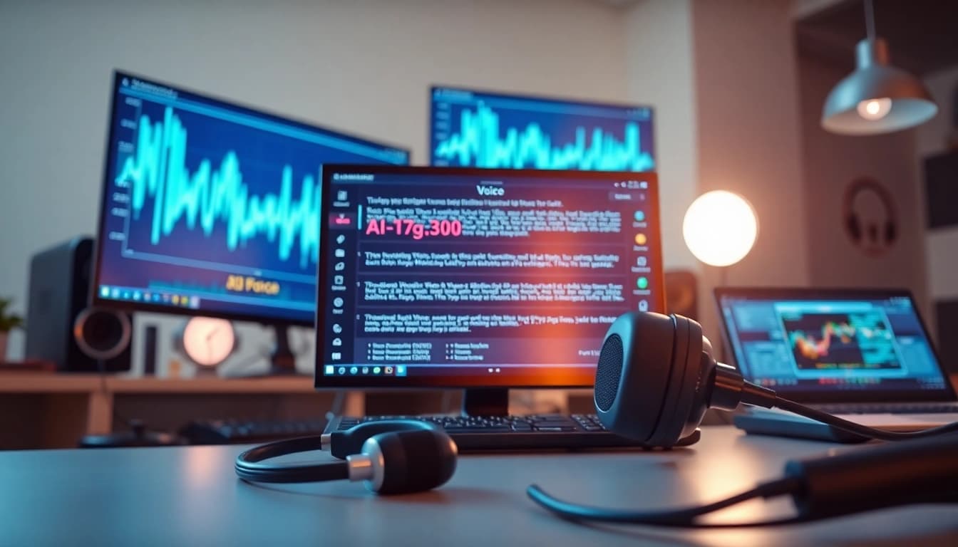 Generate AI Voice audio with lifelike quality in a tech-friendly workspace.