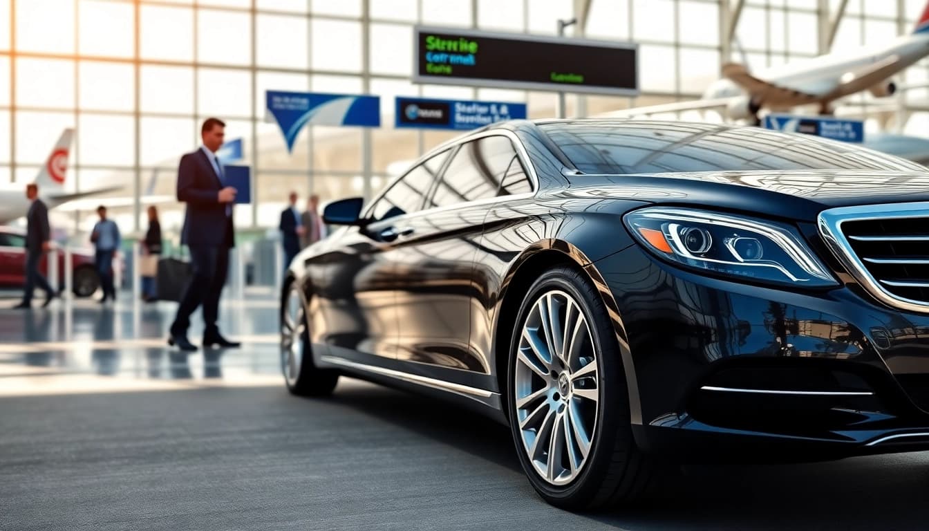 Booking airport black car service for smooth and luxurious travel at the airport.