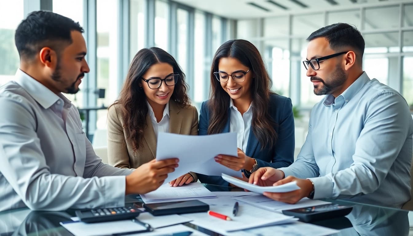 Tax Consultants in Kenya collaborating in a bright, professional office environment.