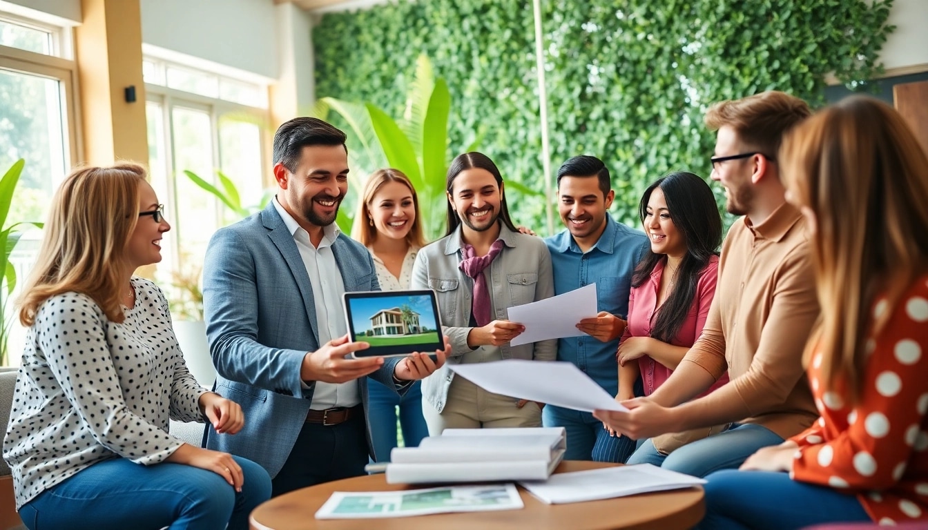 Engaging real estate consultation at www.tbplhomes.com with a dynamic agent and enthusiastic clients.