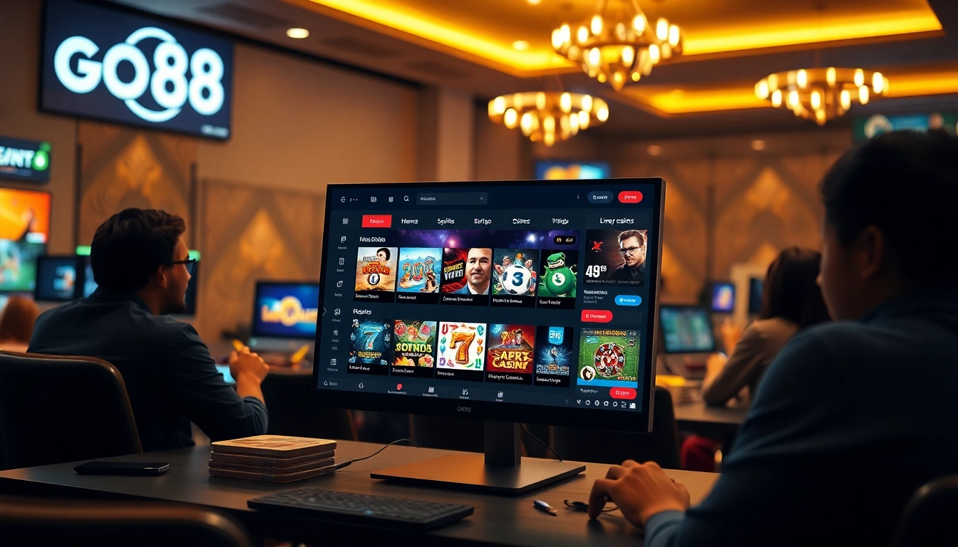 GO88 online gaming interface with vibrant graphics and engaging atmosphere