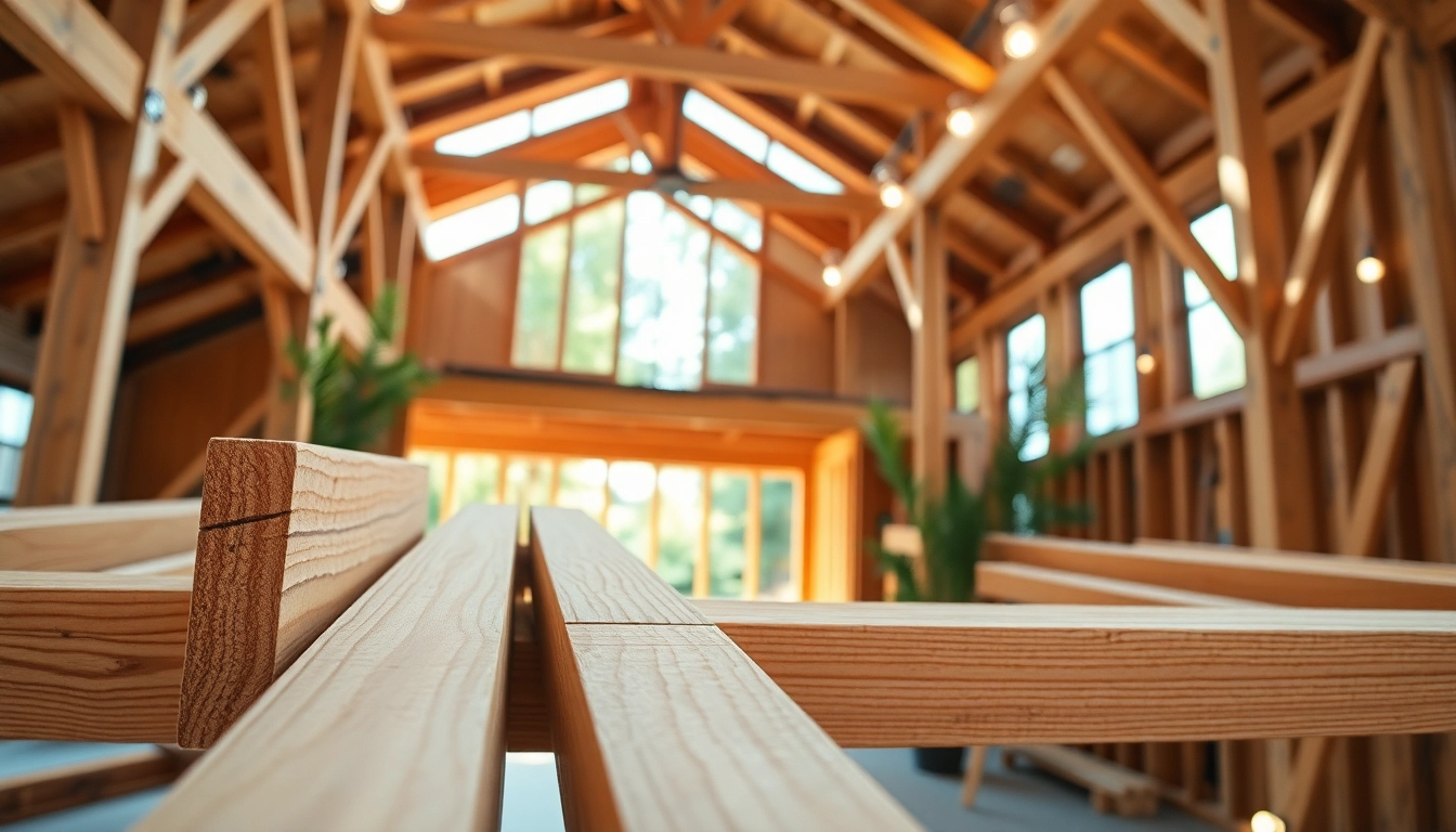 Explore timber frame solutions showcased in a professional construction setting with intricate details.