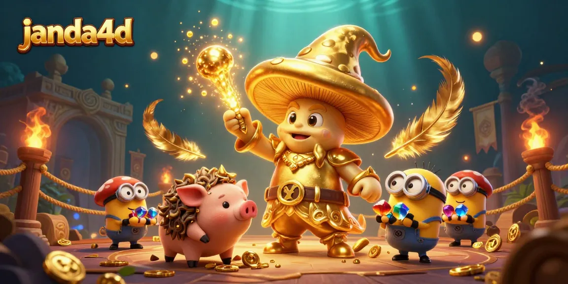 Gambarkan aksi menarik dari janda4d dengan wizard jamur emas yang sihirnya mengubah semuanya menjadi emas, di arena judi.