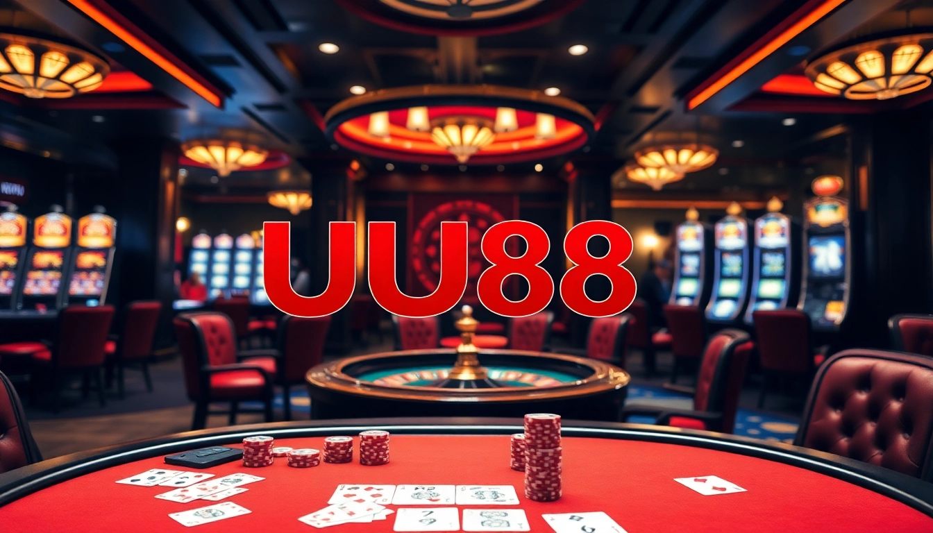 Experience the luxurious atmosphere of UU88 with exciting casino gaming elements in play.