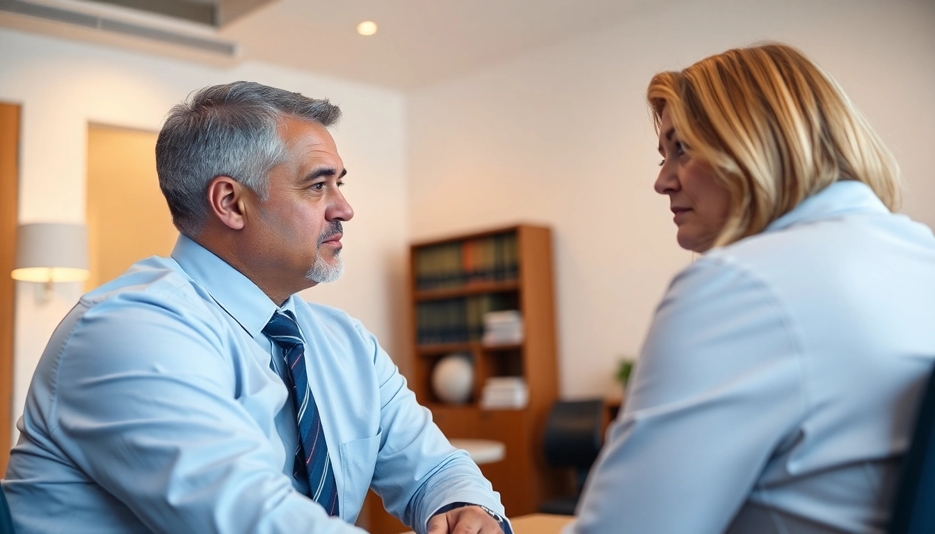 Engaging Palm Harbor Family Lawyer advising a client in a modern office environment.