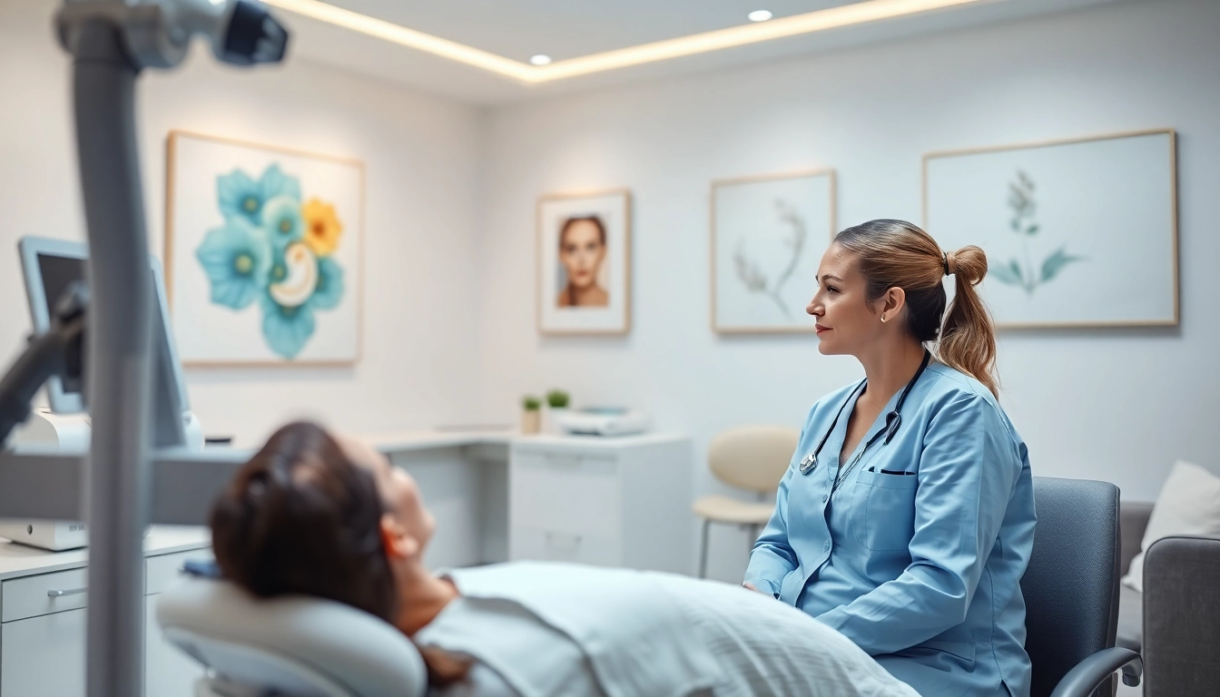 Kirkegaard Aesthetics zeigt einen freundlichen Behandlungsraum mit einer erfahrenen Chirurgin im Gespräch mit einer Patientin.