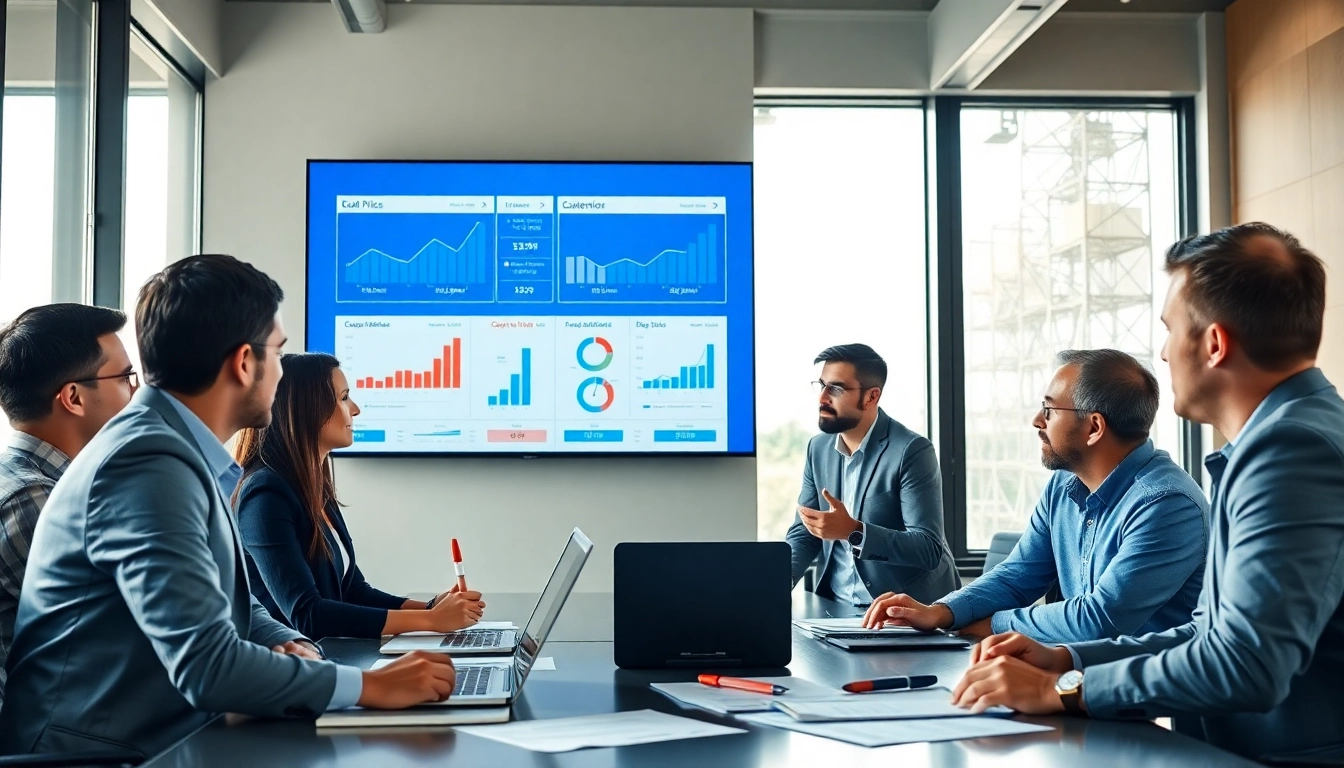 Analyzing competitor pricing strategies in a professional business setting with team discussions.