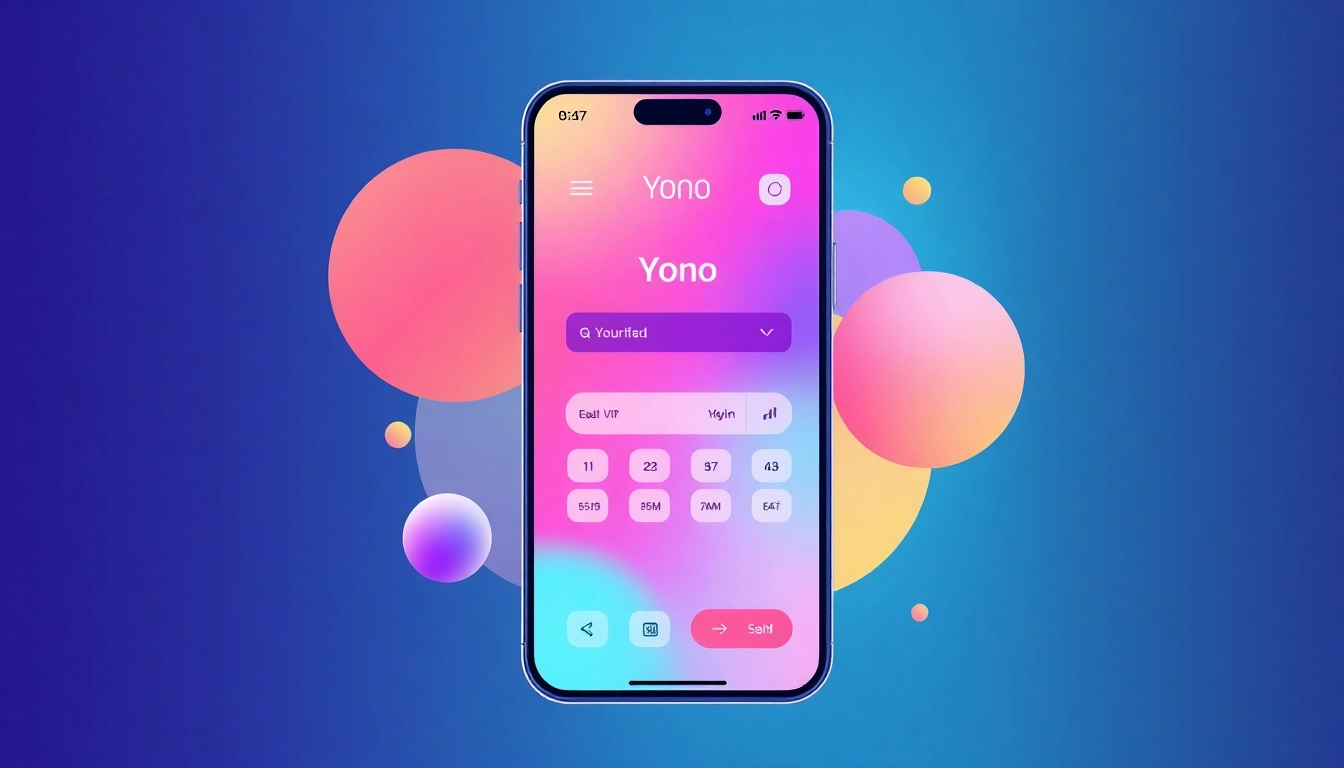 Explore the features of Yono VIP through an engaging digital banking app interface.