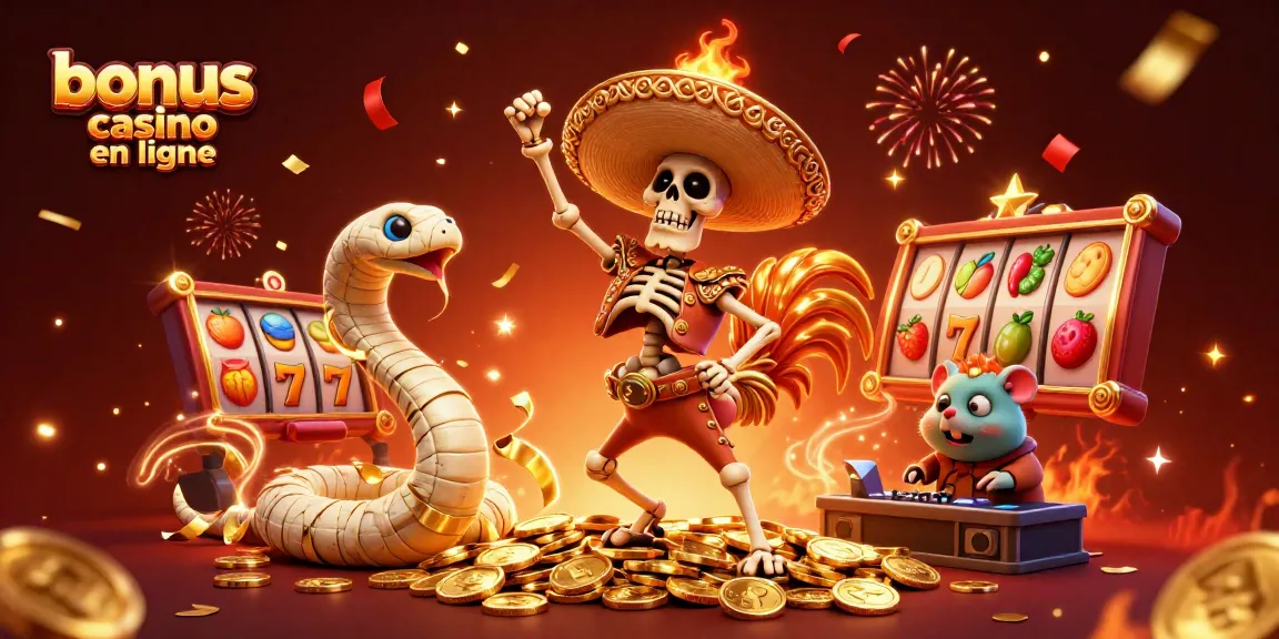 Profitez des bonus casino en ligne avec un danseur des mariachis et des machines à sous scintillantes.