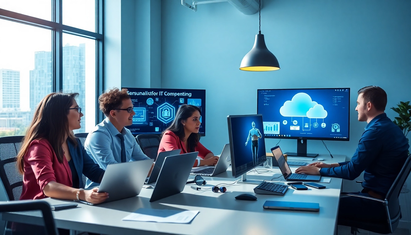 IT Support Tampa team collaborating in a modern tech office.