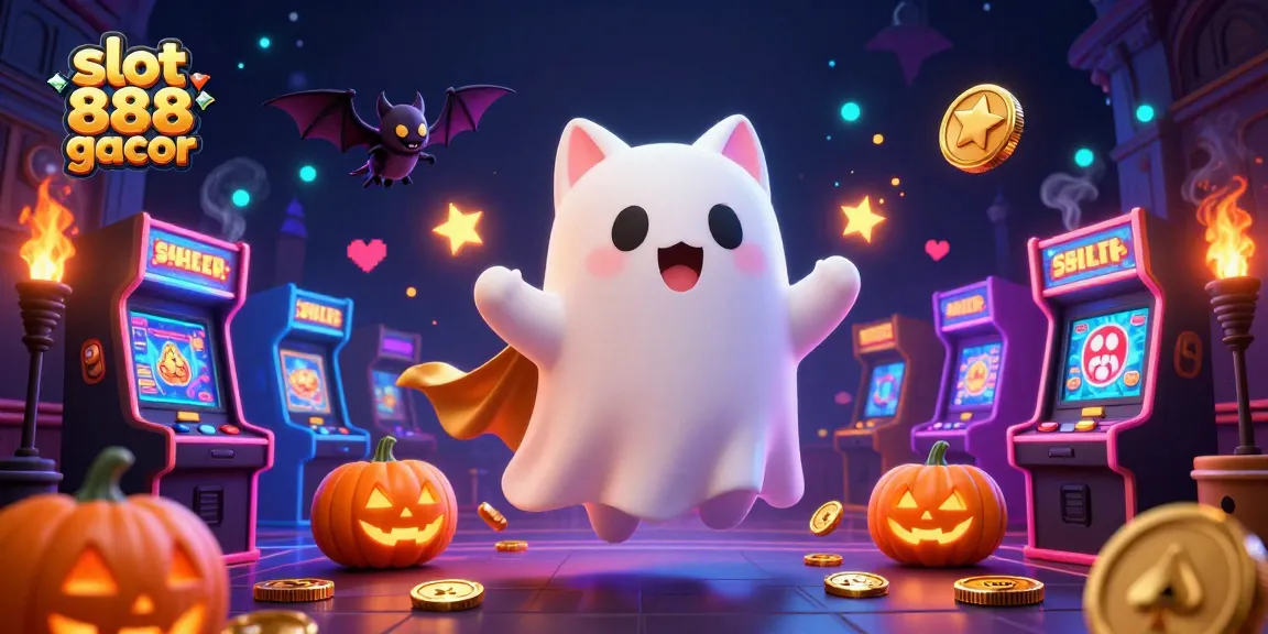 Spin and win big with slot 888 gacor in this enchanting haunted casino scene.