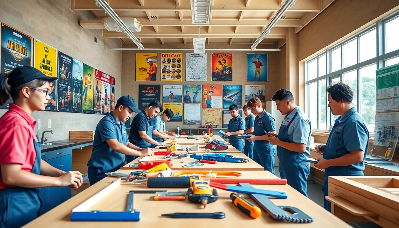 Trade schools Oahu students learning essential practical skills in a collaborative classroom environment.