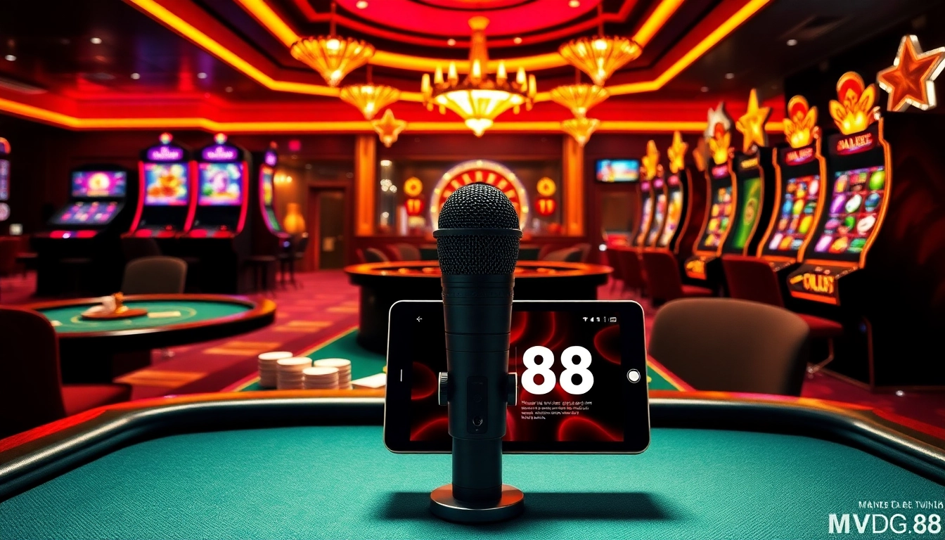 Players enjoying high-stakes poker as they use the MV 88 microphone for strategic gaming sessions.