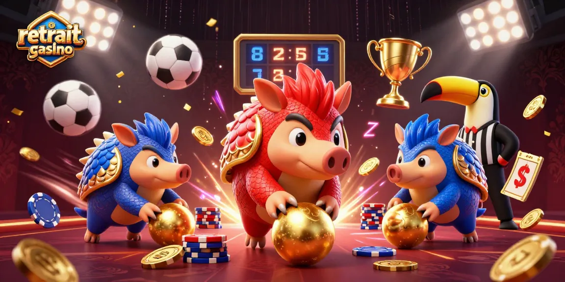 Illustration dynamique sur le retrait gain casino avec des pangolins et des éléments de jeu.