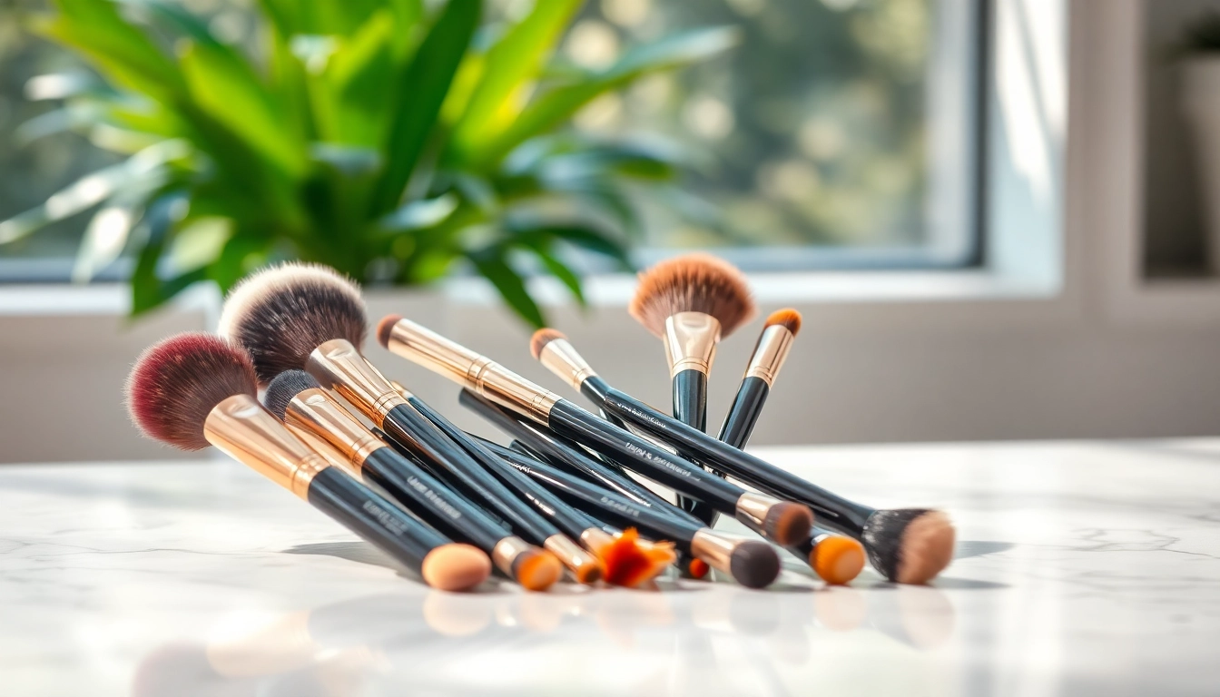 Enhance your makeup application with quality makeup blending brushes displayed artistically.