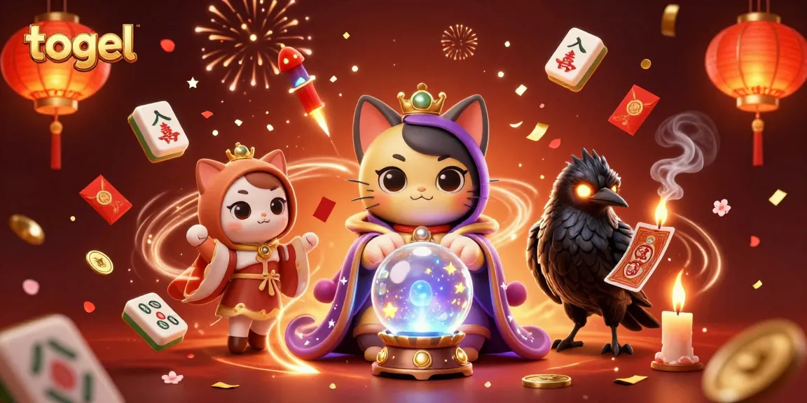 Play togel with vibrant fortunes in this colorful 3D illustration featuring mystical characters.