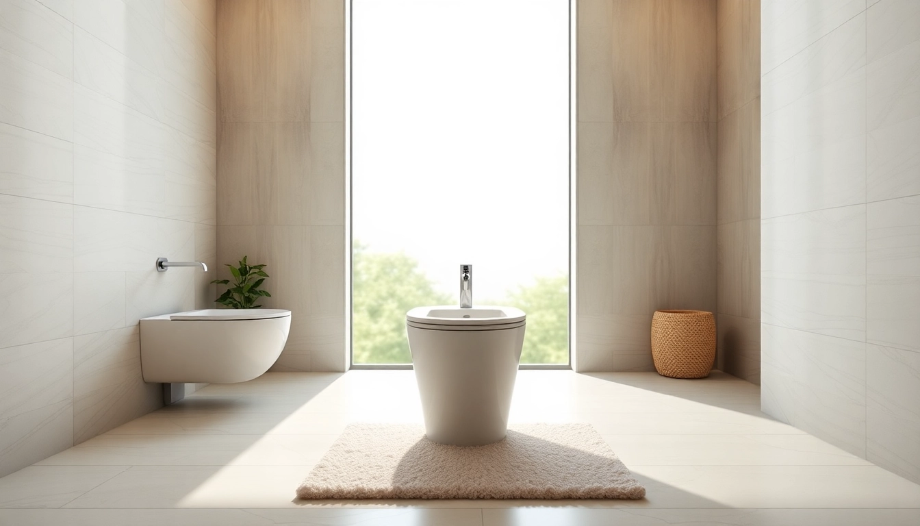 Il bidet elegante nella stanza da bagno moderna con eleganti finiture e bel design.