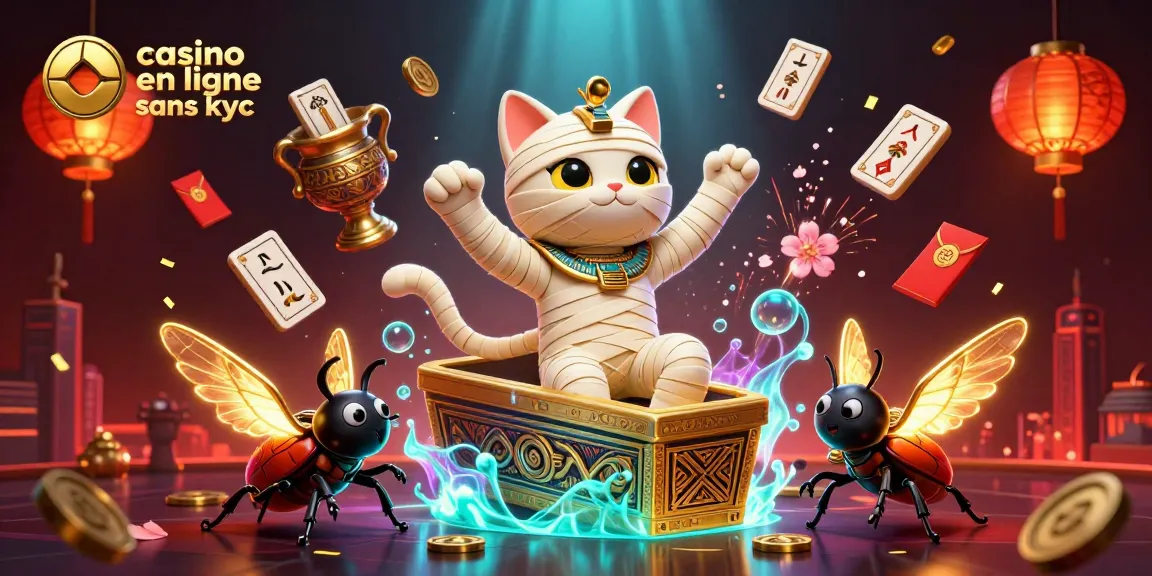 Jouez au casino en ligne sans KYC avec notre illustration dynamique de casino animé et d'éléments de jeu.