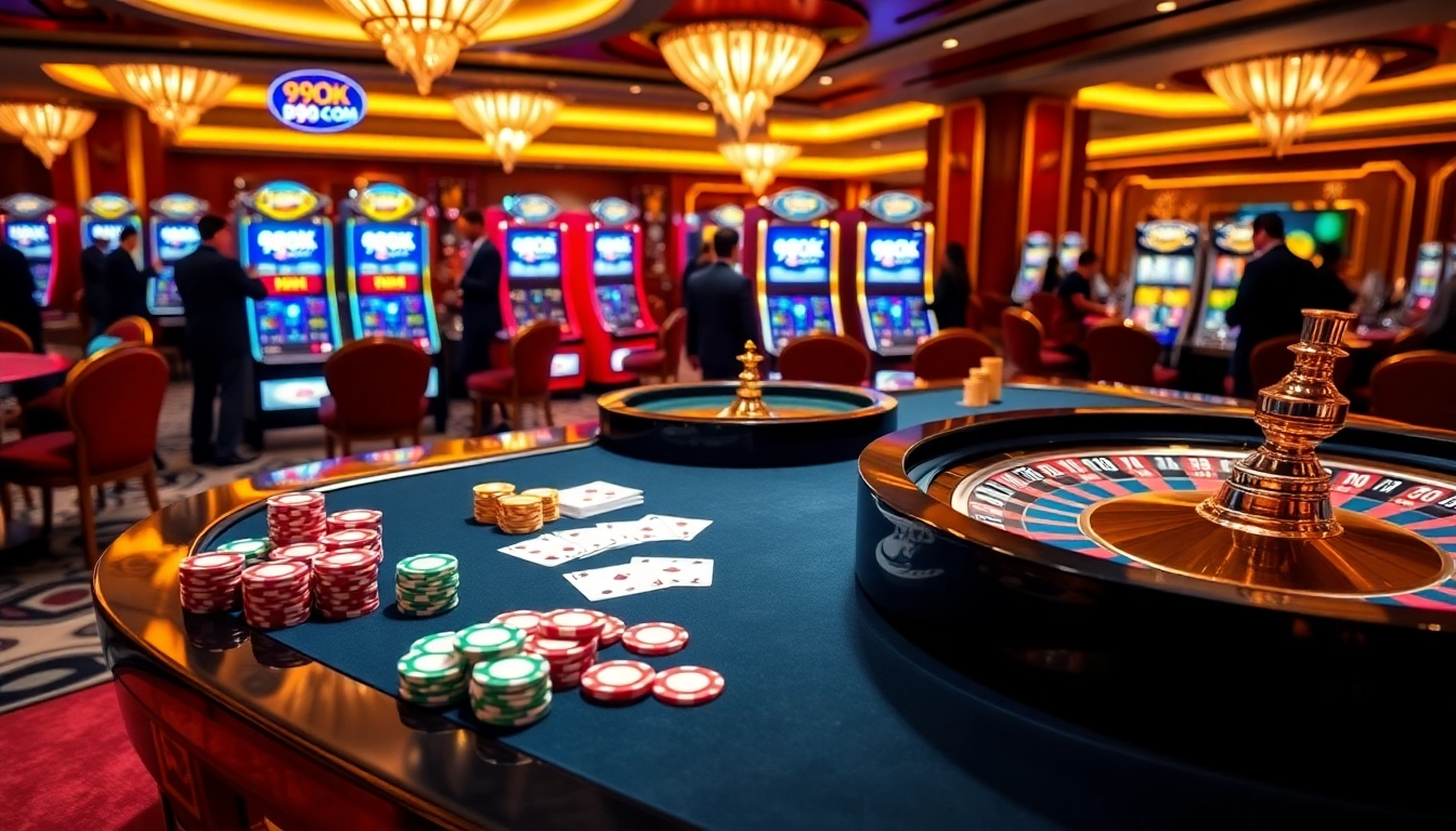 Engage with the excitement of 99OK COM casino gaming with vibrant chips and cards.