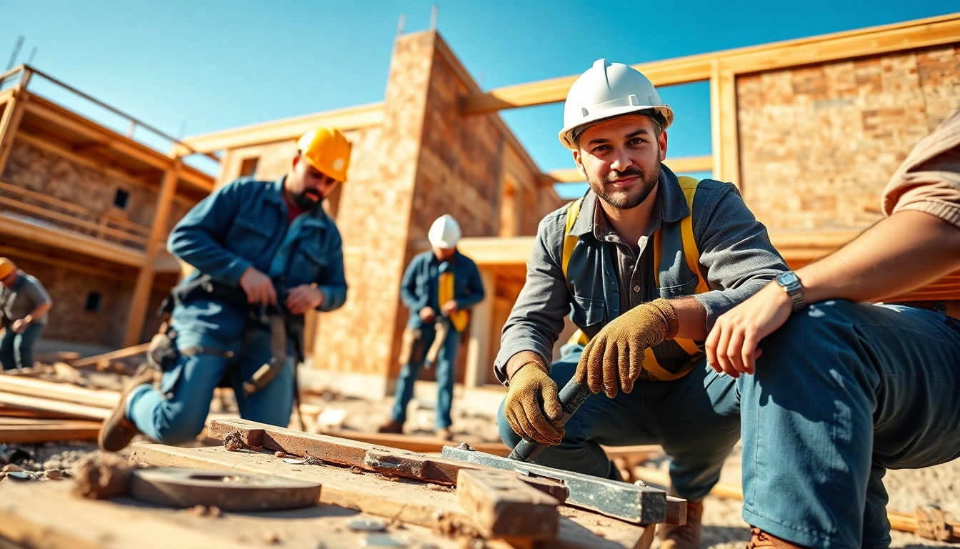 Showcasing a construction apprenticeship in the Carolinas with professionals working collaboratively on-site.