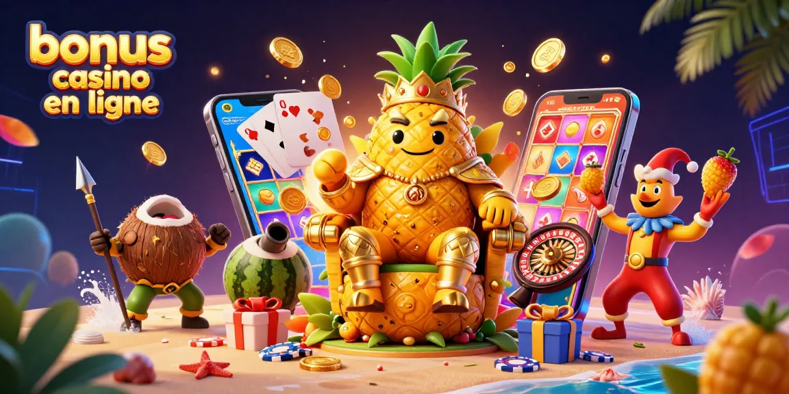 Profitez des bonus de casino en ligne avec notre image dynamique, pleine d'éléments de jeu captivants.