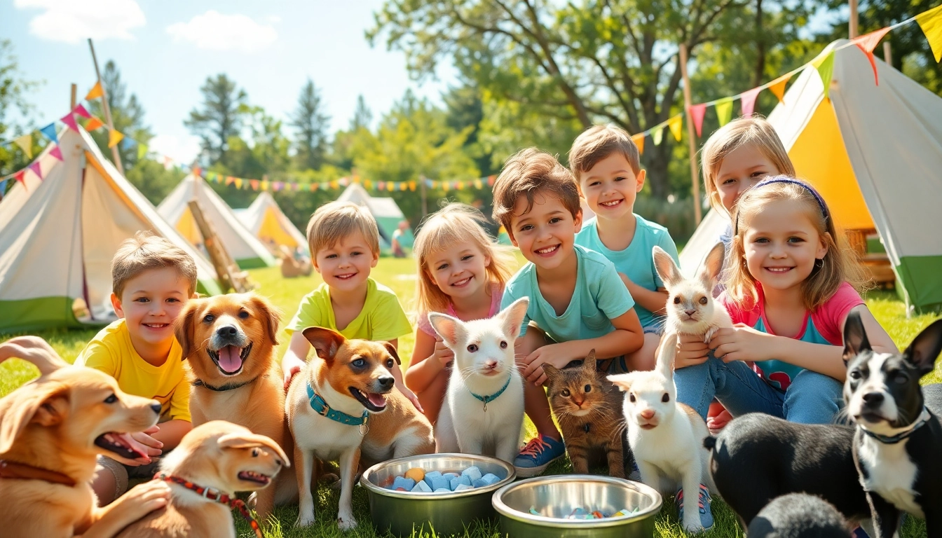Children engaging in activities at animal summer camps for kids, experiencing joy and learning.