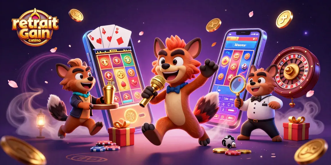 Retrait gain casino en pleine action dans une scène animée avec des hyènes dans un club de casino.