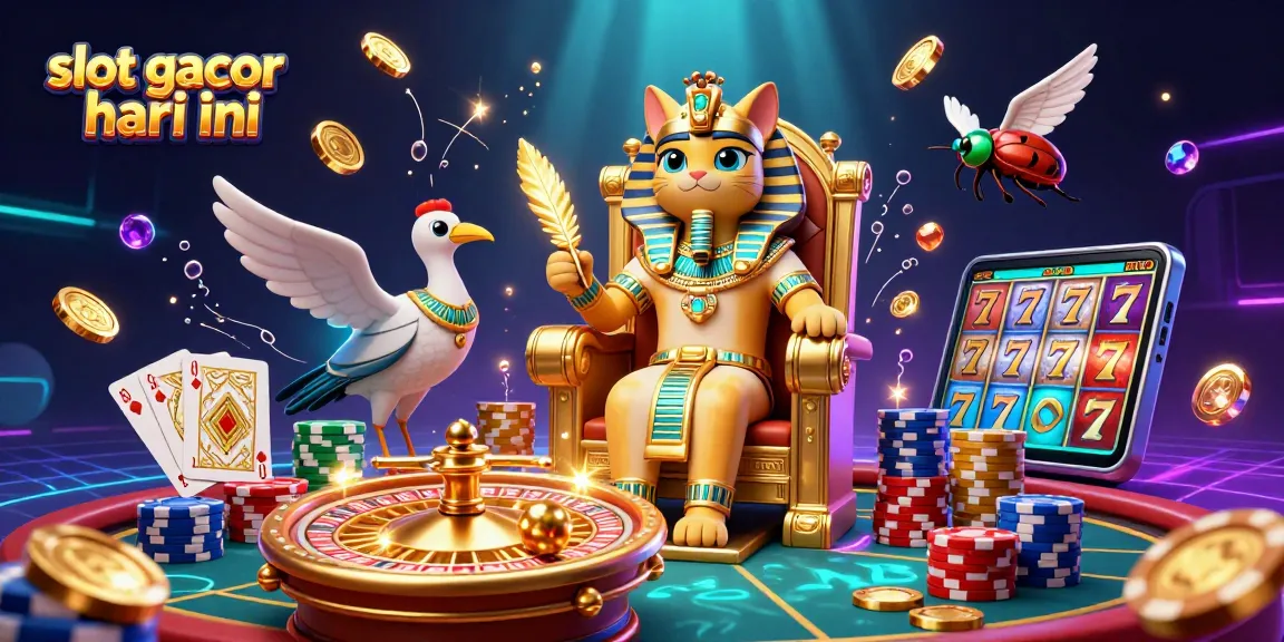 Experience thrilling wins with slot gacor hari ini, featuring vibrant Egyptian-themed characters and engaging casino elements.