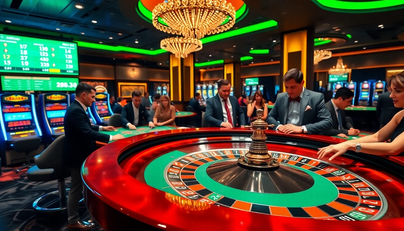 Exciting casino atmosphere featuring Jeetbuzz betting tables and slot machines.
