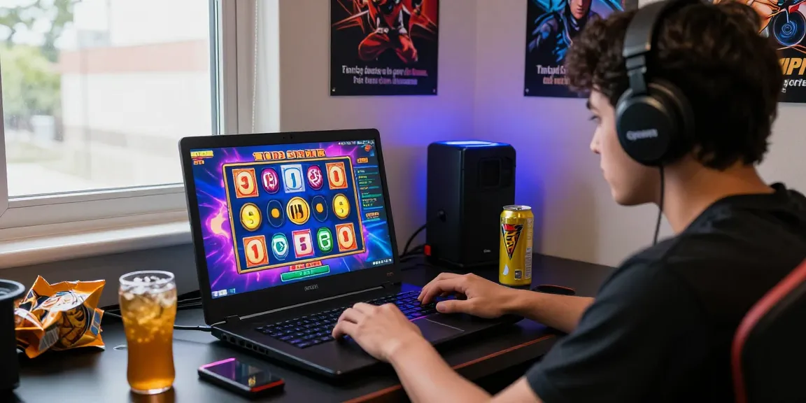 Exciting gaming moment highlighting slot gacor winning experience with vibrant graphics and engaged player.