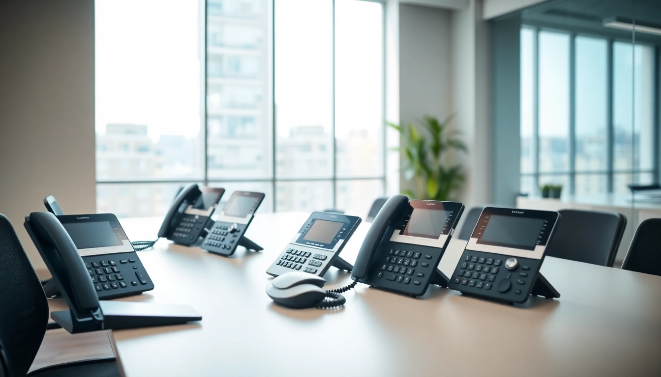 Enhance productivity with office phone systems in a modern workspace setup.