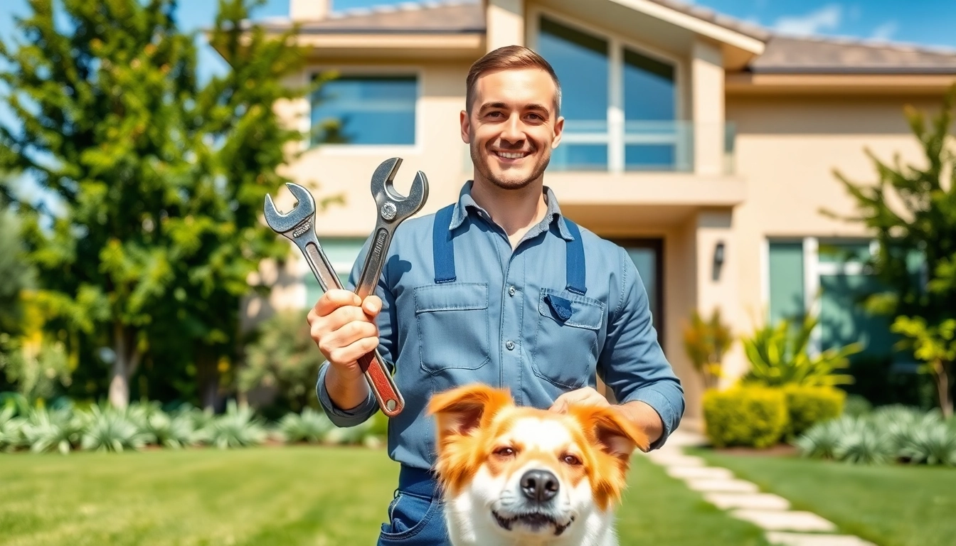 Plumber near me providing quality service with tools in a home setting.
