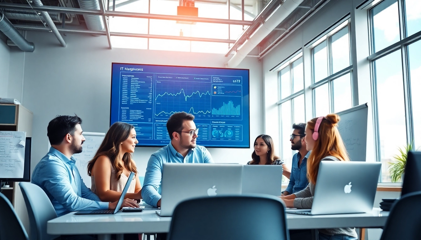 Enhance your IT Support for Businesses with a professional team collaborating in a modern office.