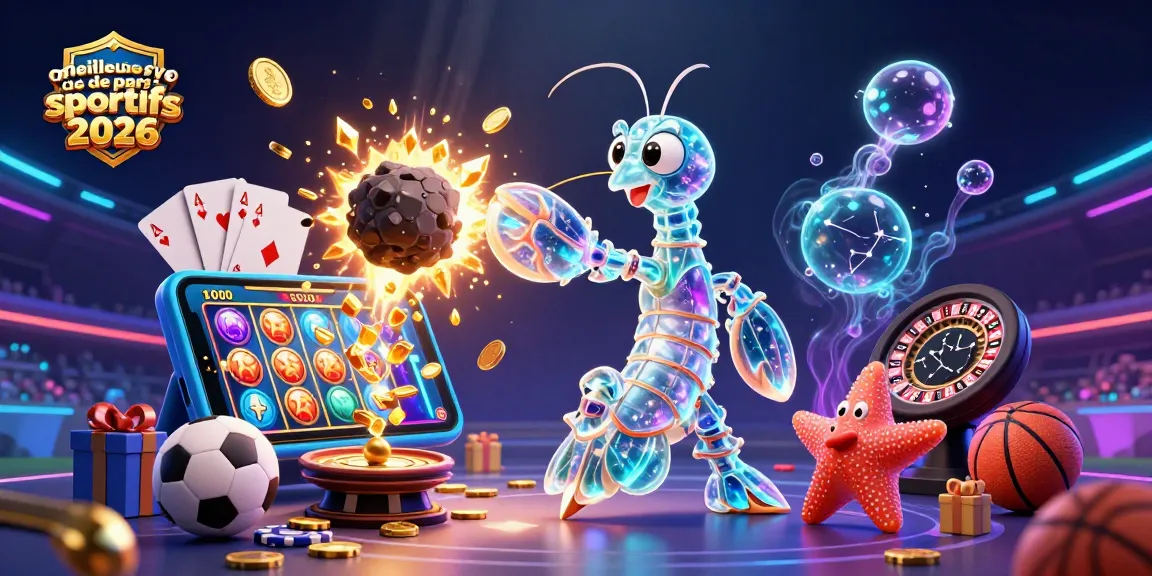 Visualisez les meilleurs sites de paris sportifs 2026 avec un samouraï galactique et des éléments de jeux riches.