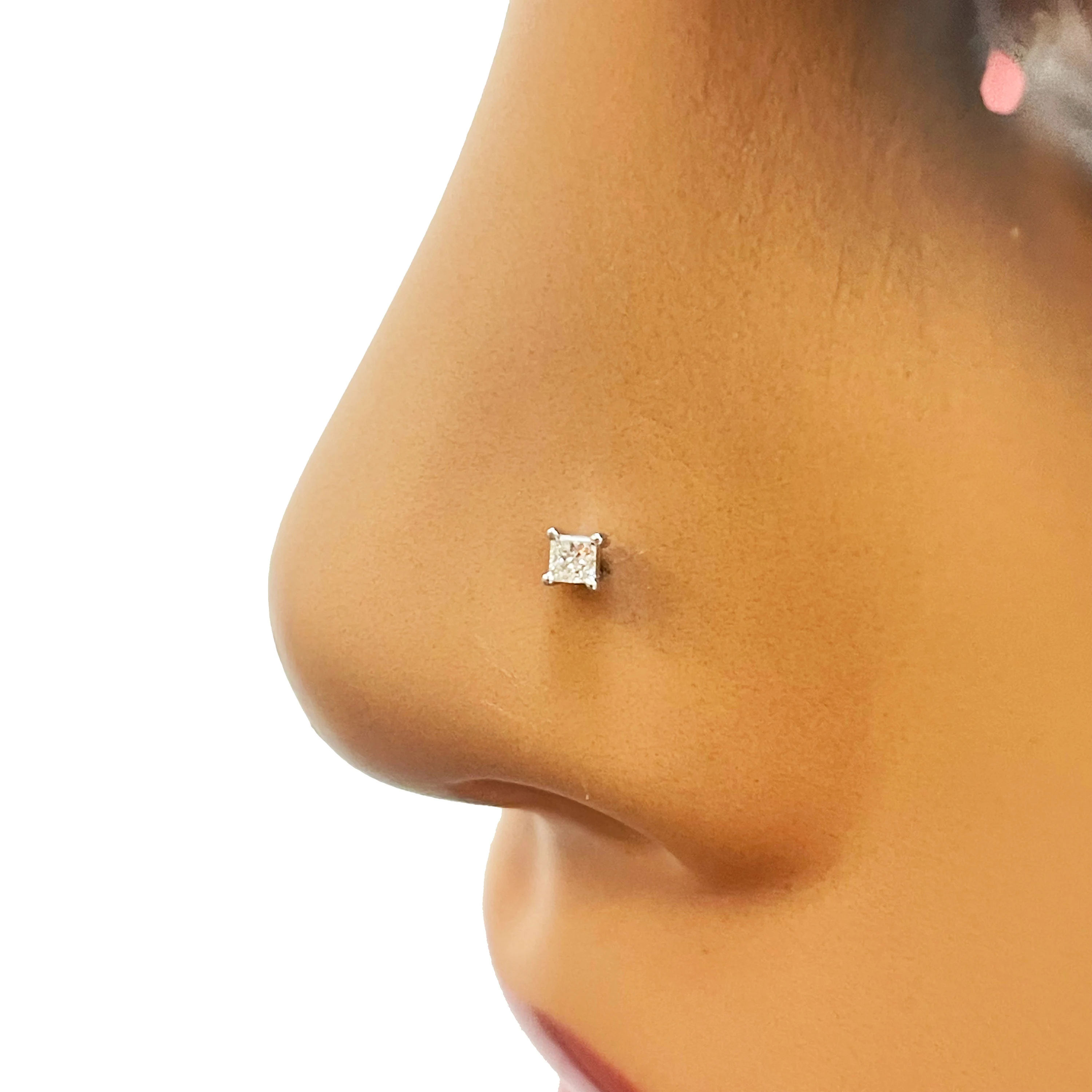 Stud Nose Piercing Female by Cervin Blanc | Elegant Fine Jewellery