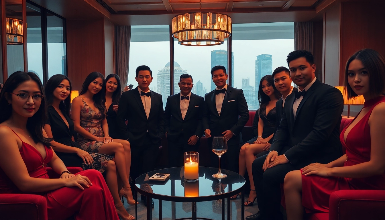 Luxurious lounge with premium Singapore escorts creating an inviting atmosphere for elite clientele