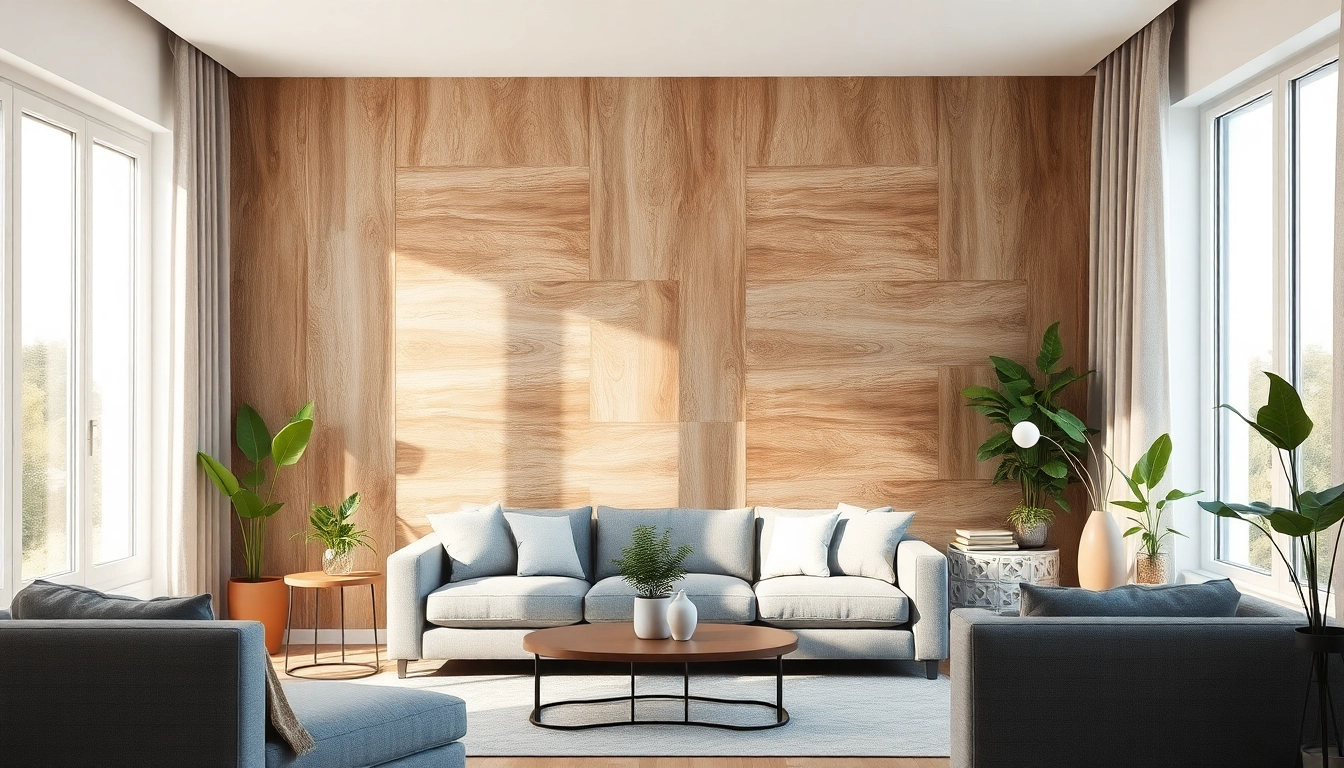 Transform your space with peel and stick wall panels to create a stylish living room.