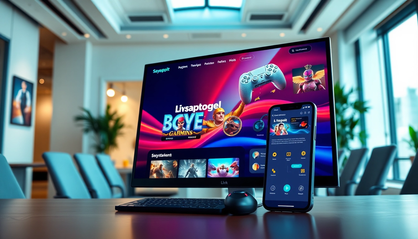 Menggambarkan link sayaptogel dalam tata letak website gaming yang menarik dan interaktif.