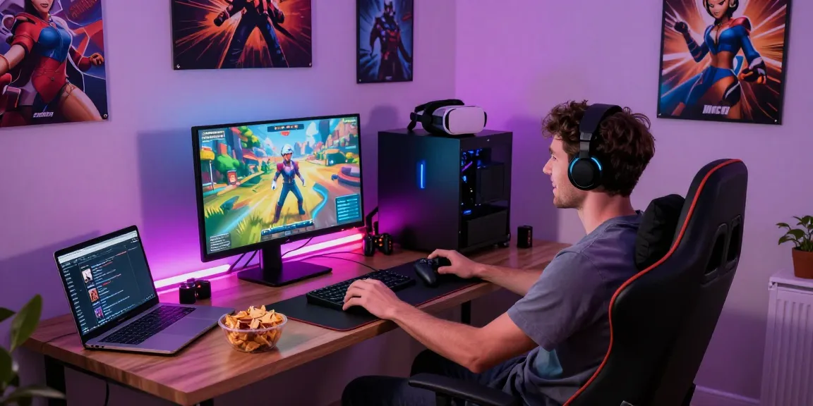 Player engaging with an exciting adult game in a colorful gaming setup.