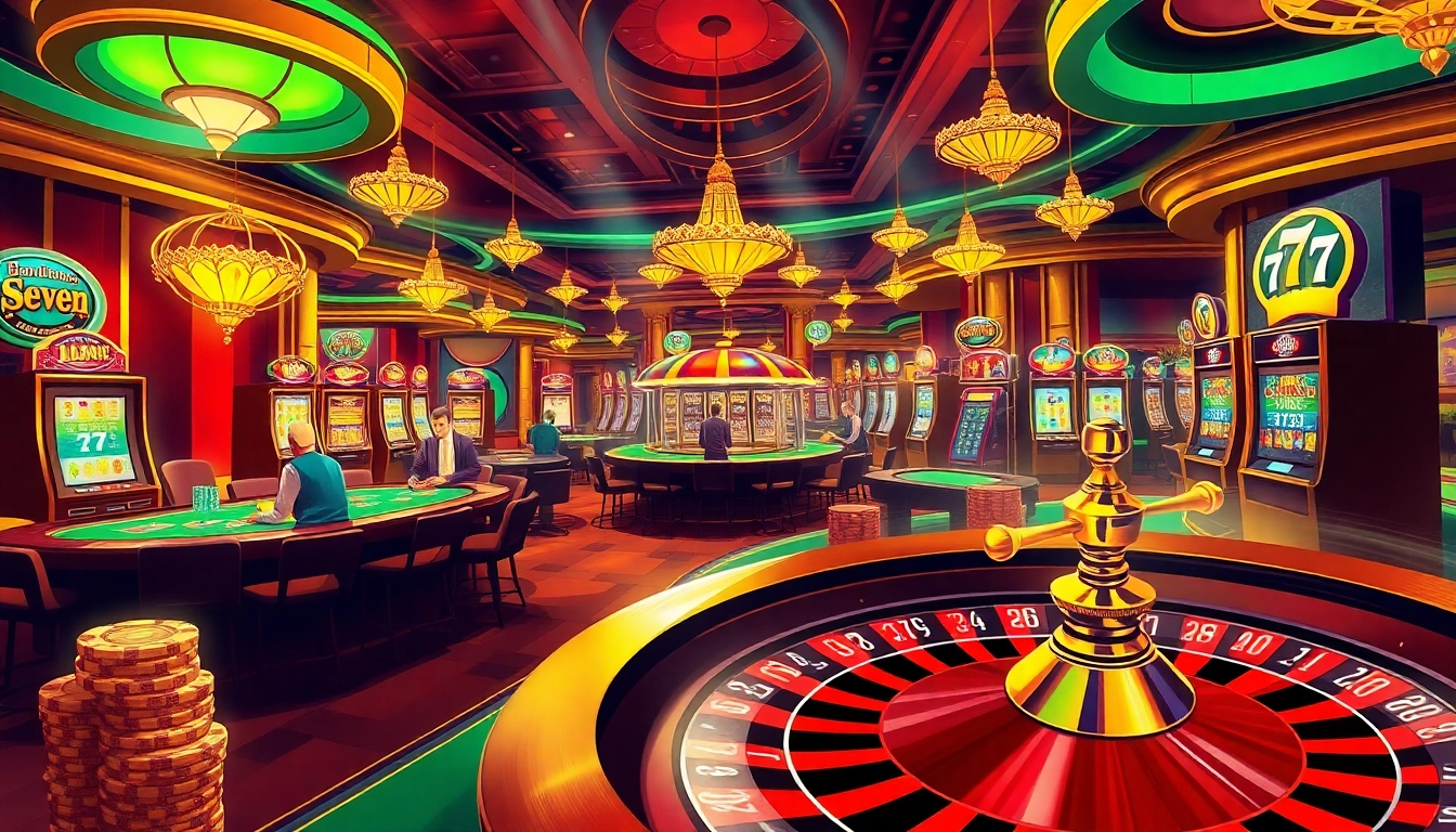 Players celebrating a win with seven 77 jackpot displayed at a casino table.