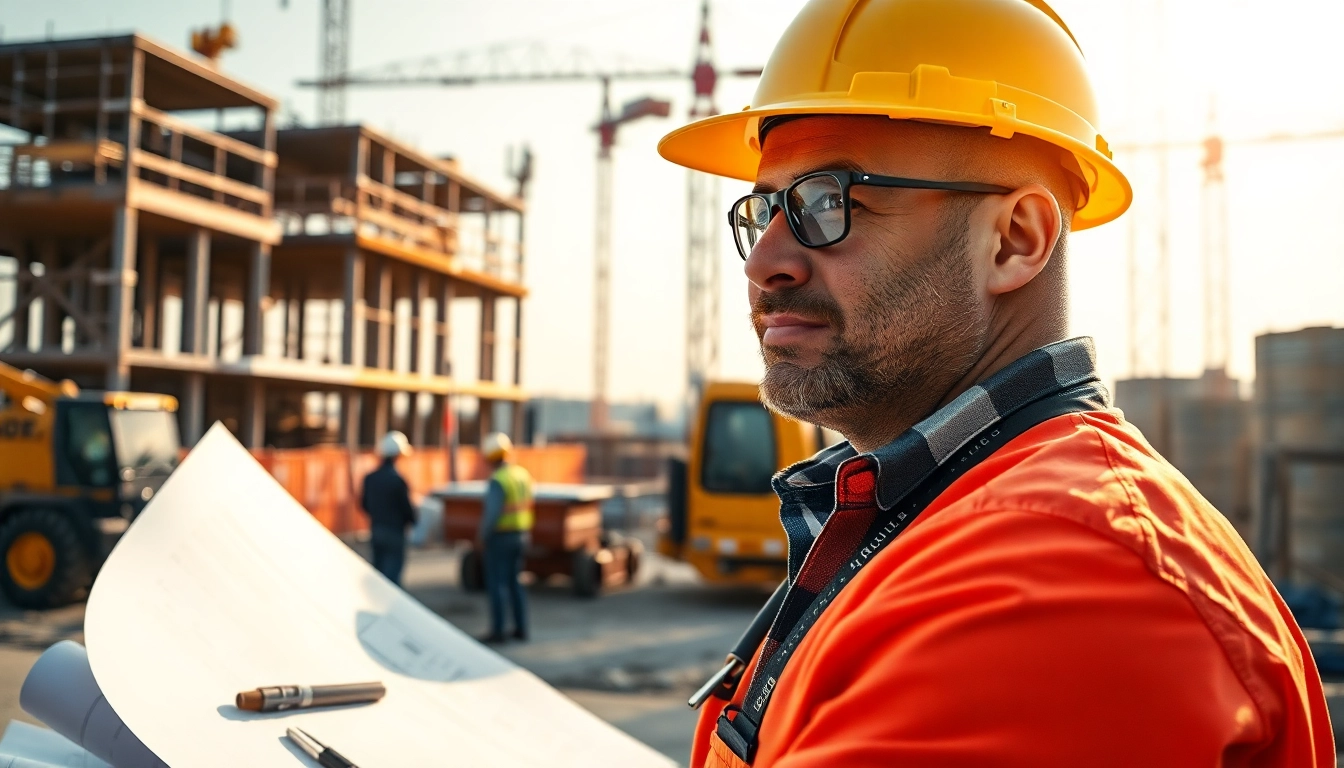 New Jersey General Contractor supervising skilled workers at a vibrant construction site